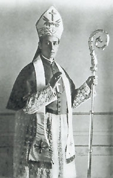Fotografia przedstawiająca Zygmunta Łozińskiego w stroju biskupa. 